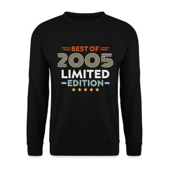 Retro 2005 Vintage Cadeau 19e Anniversaire 19 Ans - Sweat-shirt Unisexe - noir - Devant - Alina (178cm) & Michal (187cm)