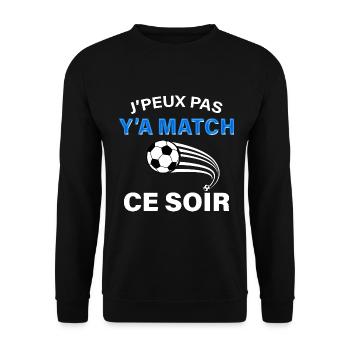 Y'a match Ce Soir Cadeau Foot Homme Enfant - Sweat-shirt Unisexe - noir - Devant - Alina (178cm) & Michal (187cm)