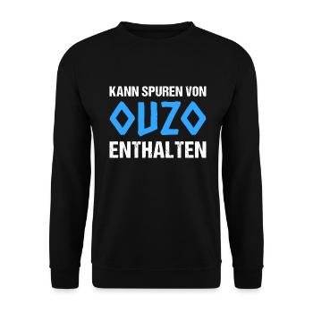 Kann Spuren Von Ouzo Enthalten - Unisex Pullover - Schwarz - Vorne - Alina (178cm) & Michal (187cm)