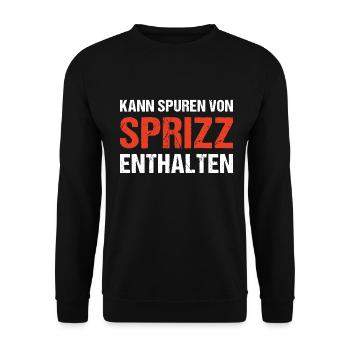 Kann Spuren Von Sprizz Enthalten - Unisex Pullover - Schwarz - Vorne - Alina (178cm) & Michal (187cm)