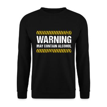 Warning May Contain Alcohol - Unisex Sweatshirt - black - Front - Alina (178cm) & Michal (187cm)