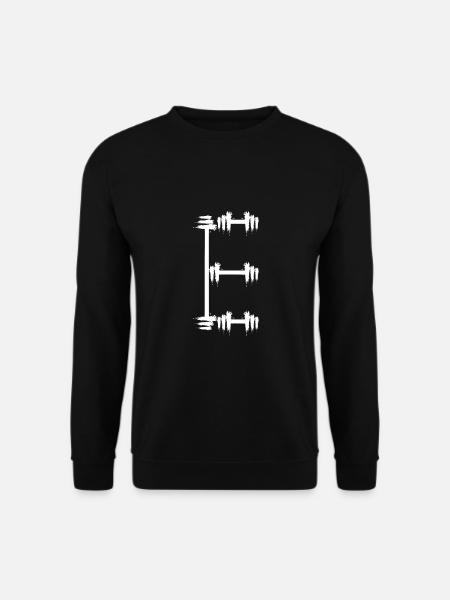 Letter E fitness dumbbell - Unisex Sweatshirt - black