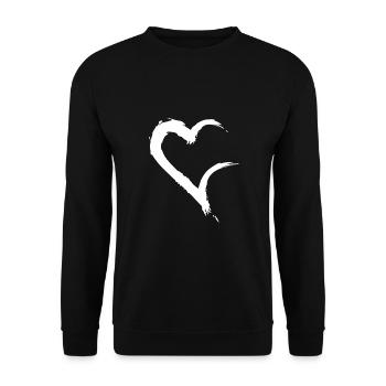Heart incomplete heart brush white - Unisex Sweatshirt - black - Front - Alina (178cm) & Michal (187cm)