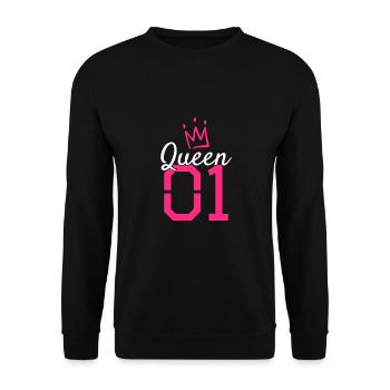 Queen 01 crown - Unisex Sweatshirt - black - Front - Alina (178cm) & Michal (187cm)