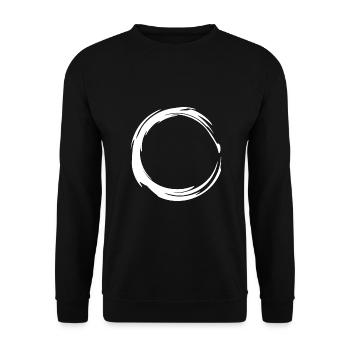 Circle design icon brush white - Unisex Sweatshirt - black - Front - Alina (178cm) & Michal (187cm)
