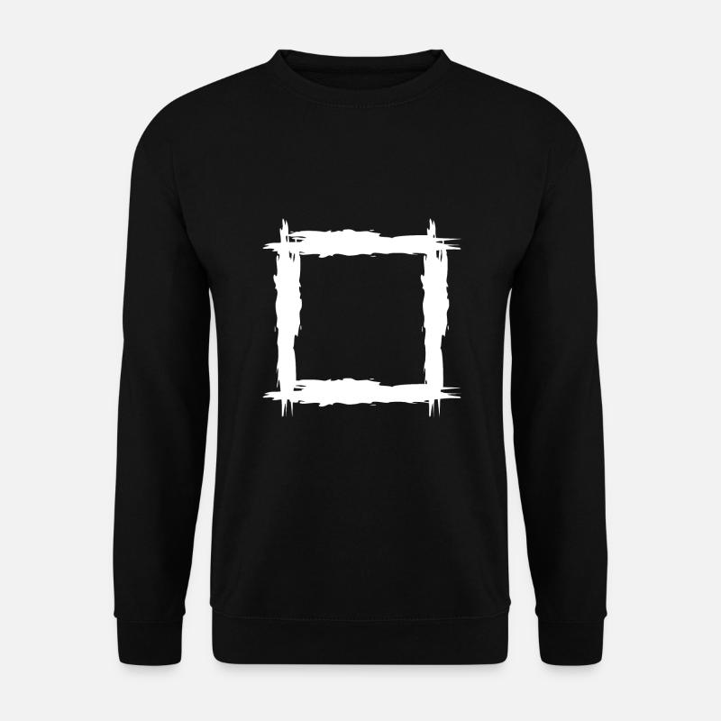Quadrat weiß - Unisex Pullover - Schwarz