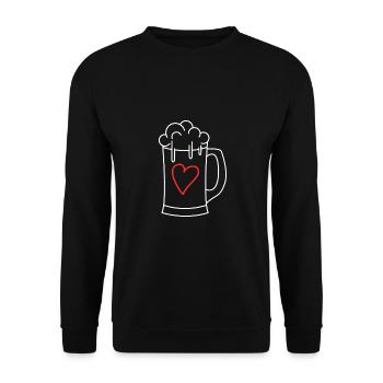 Coeur d'amour de bière - Sweat-shirt Unisexe - noir - Devant - Alina (178cm) & Michal (187cm)