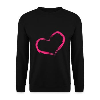 Herz Rosa Geschenk Liebe - Unisex Pullover - Schwarz - Vorne - Alina (178cm) & Michal (187cm)