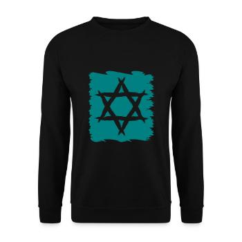 Star of David new - Unisex Sweatshirt - black - Front - Alina (178cm) & Michal (187cm)