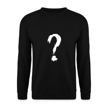 Point d'interrogation blanc - Sweat-shirt Unisexe - noir - Devant - Alina (178cm) & Michal (187cm)