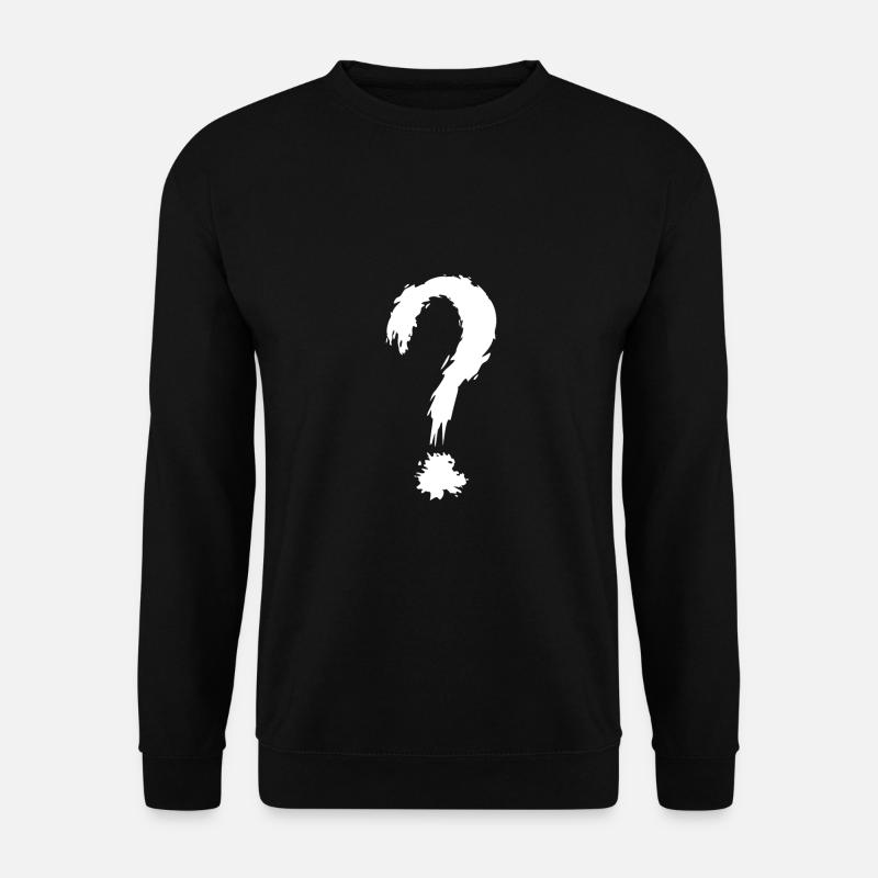 Question mark white - Unisex Sweatshirt - black