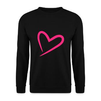 Herz in Rosa - Unisex Pullover - Schwarz - Vorne - Alina (178cm) & Michal (187cm)