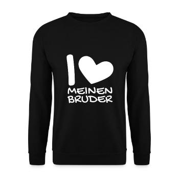 Ich liebe meinen Bruder - Unisex Pullover - Schwarz - Vorne - Alina (178cm) & Michal (187cm)