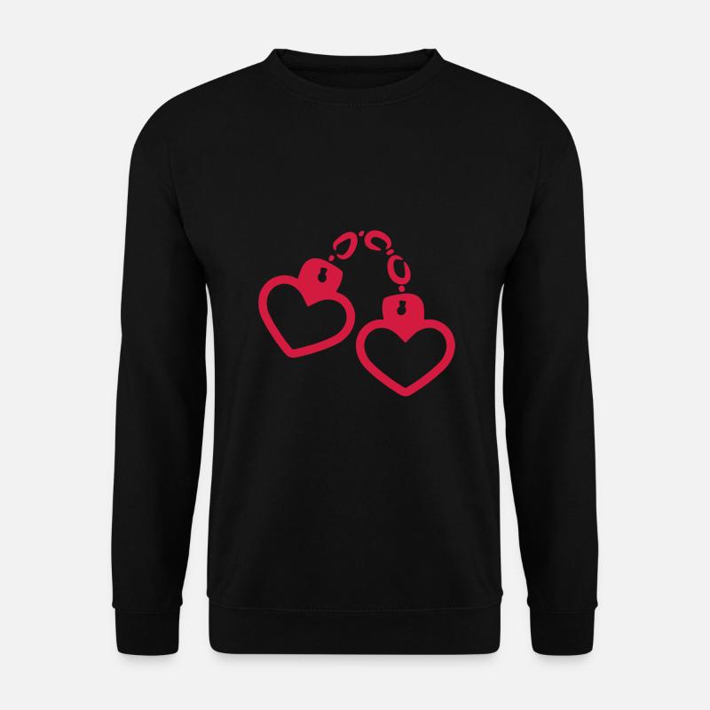 Handschelle Herz - Unisex Pullover - Schwarz