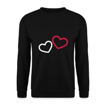 Deux coeurs - Sweat-shirt Unisexe - noir - Devant - Alina (178cm) & Michal (187cm)
