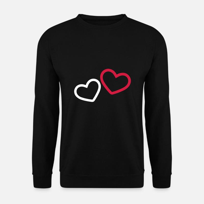 Zwei Herzchen Herz - Unisex Pullover - Schwarz