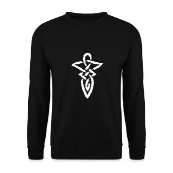 Keltische Knoten Unendlichkeit - Unisex Pullover - Schwarz - Vorne - Alina (178cm) & Michal (187cm)