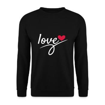 Saint Valentin Romantique - Sweat-shirt Unisexe - noir - Devant - Alina (178cm) & Michal (187cm)