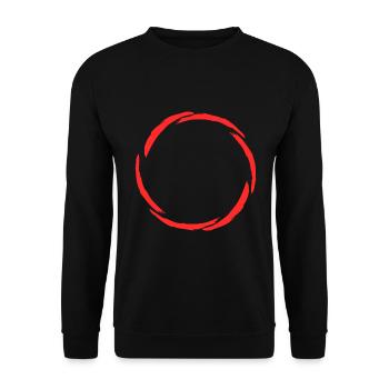 Kreis Symbol neue Variante Rot - Unisex Pullover - Schwarz - Vorne - Alina (178cm) & Michal (187cm)