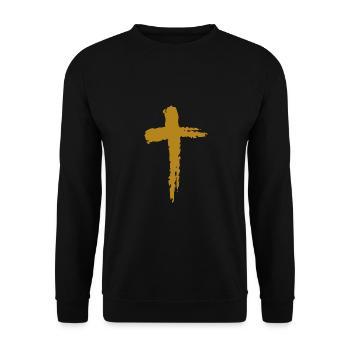Religion religion croix en or - Sweat-shirt Unisexe - noir - Devant - Alina (178cm) & Michal (187cm)
