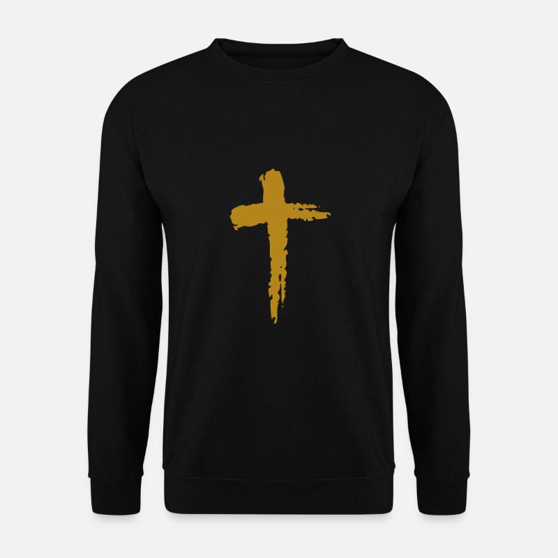 Christentum Religion Kreuz in Gold - Unisex Pullover - Schwarz