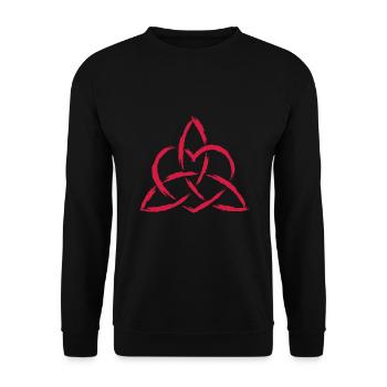 Triquetra Keltisches Herz Knoten Symbol - Unisex Pullover - Schwarz - Vorne - Alina (178cm) & Michal (187cm)