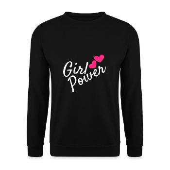 Girl Power - Unisex Pullover - Schwarz - Vorne - Alina (178cm) & Michal (187cm)