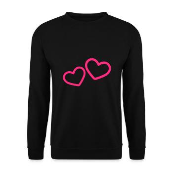 Two Hearts Heart Pink - Unisex Sweatshirt - black - Front - Alina (178cm) & Michal (187cm)