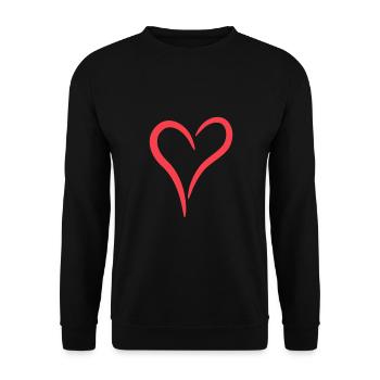 Coeur rouge - Sweat-shirt Unisexe - noir - Devant - Alina (178cm) & Michal (187cm)