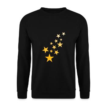 Stern Sternchen Muster Sternenhimmel - Unisex Pullover - Schwarz - Vorne - Alina (178cm) & Michal (187cm)