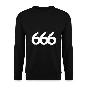 666 number symbol - Unisex Sweatshirt - black - Front - Alina (178cm) & Michal (187cm)