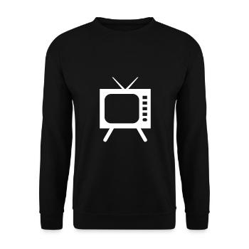Fernseher TV - Unisex Pullover - Schwarz - Vorne - Alina (178cm) & Michal (187cm)