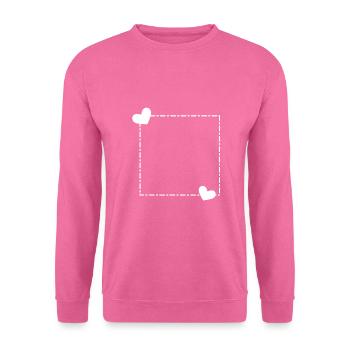 Herz Rahmen Ornament Linie - Unisex Pullover - Pink - Vorne