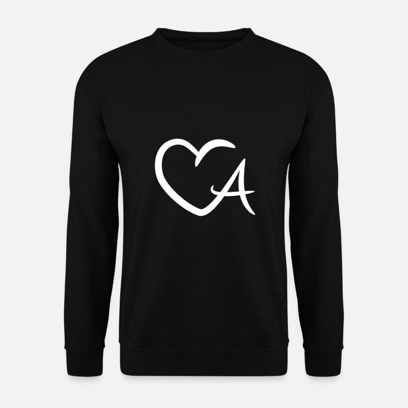 Heart letter A - Unisex Sweatshirt - black