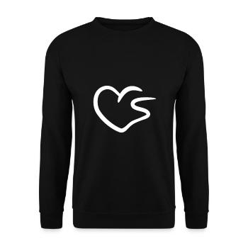 Lettre initiale du coeur S - Sweat-shirt Unisexe - noir - Devant - Alina (178cm) & Michal (187cm)