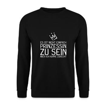 Prinzessin Spruch - Unisex Pullover - Schwarz - Vorne - Alina (178cm) & Michal (187cm)