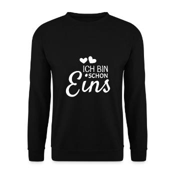 1 Geburtstag Ich bin schon Eins - Unisex Pullover - Schwarz - Vorne - Alina (178cm) & Michal (187cm)