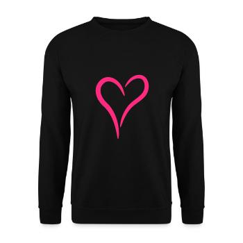 Herz Rosa Liebe Symbol - Unisex Pullover - Schwarz - Vorne - Alina (178cm) & Michal (187cm)