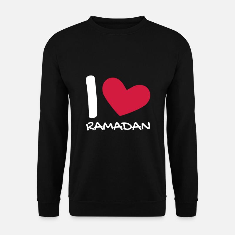 Ich liebe Ramadan Geschenk Herz - Unisex Pullover - Schwarz