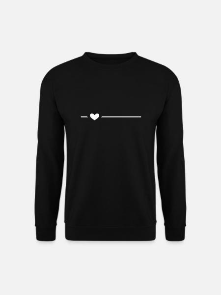 Linie Herz Symbol Strich Ornament weiß - Unisex Pullover - Schwarz