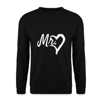 Symbole du coeur Mr - Sweat-shirt Unisexe - noir - Devant - Alina (178cm) & Michal (187cm)