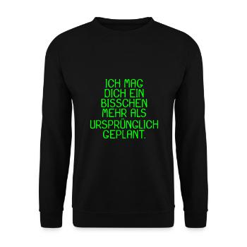 Spruch Ich mag dich ein bisschen mehr Geschenk - Unisex Pullover - Schwarz - Vorne - Alina (178cm) & Michal (187cm)