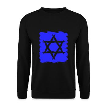 Davidstern Religion Symbol Judentum Geschenk - Unisex Pullover - Schwarz - Vorne - Alina (178cm) & Michal (187cm)