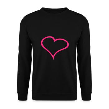 Heart Symbol Love Little Hearts Pink - Unisex Sweatshirt - black - Front - Alina (178cm) & Michal (187cm)