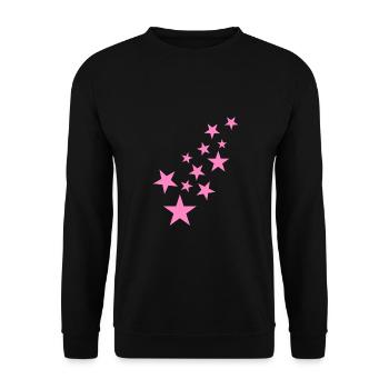 Stern Sternchen Muster Symbol Rosa - Unisex Pullover - Schwarz - Vorne - Alina (178cm) & Michal (187cm)