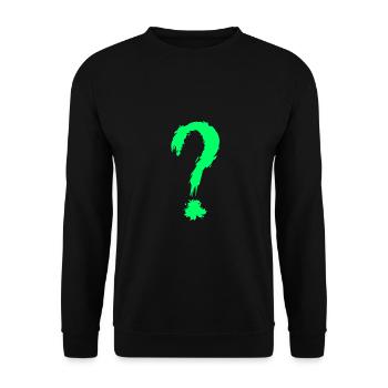 Question mark green - Unisex Sweatshirt - black - Front - Alina (178cm) & Michal (187cm)