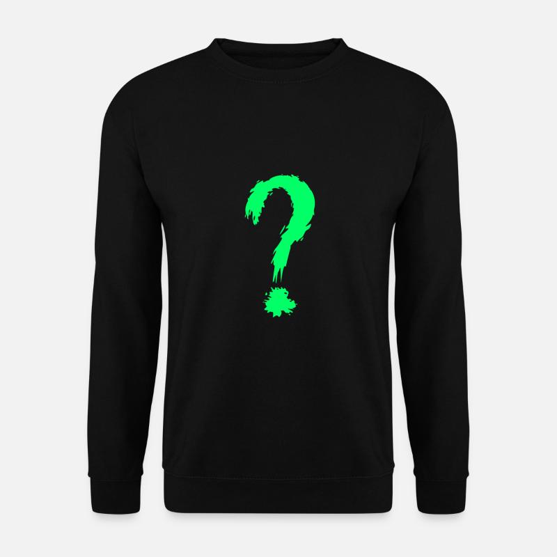 Fragezeichen Grün - Unisex Pullover - Schwarz
