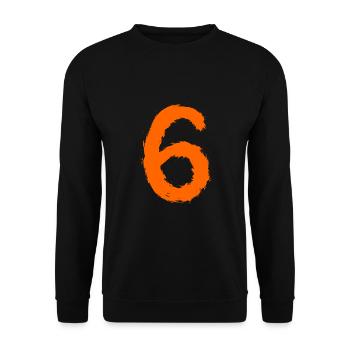 Zahl 6 Nummer Sechs 6. Geburtstag Geschenk - Unisex Pullover - Schwarz - Vorne - Alina (178cm) & Michal (187cm)