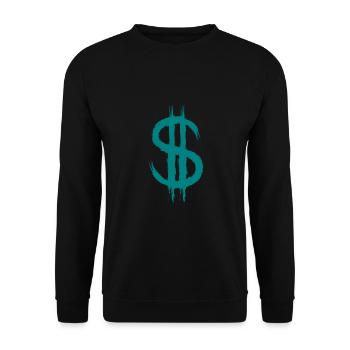 Dollarzeichen Dollar Zeichen Geld Bürste Geschenk - Unisex Pullover - Schwarz - Vorne - Alina (178cm) & Michal (187cm)