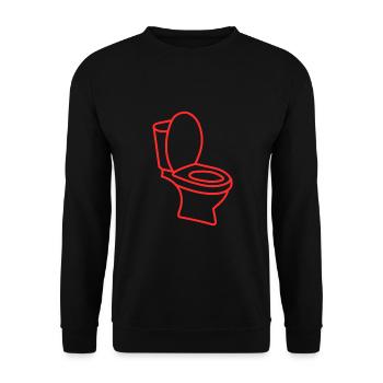 Toilet TOILET Humor Gift - Unisex Sweatshirt - black - Front - Alina (178cm) & Michal (187cm)